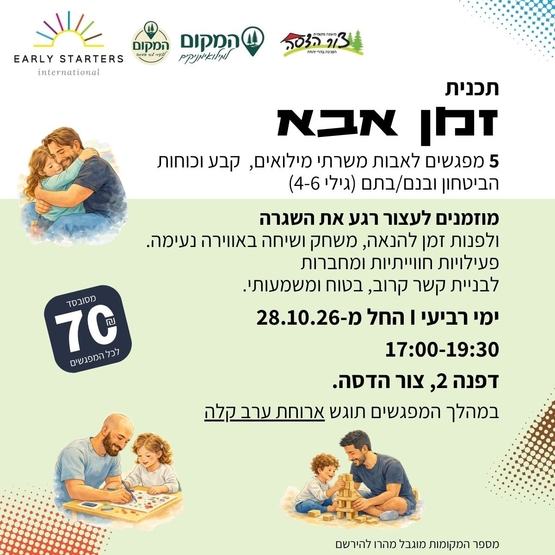 תמונת מופע: תוכנית זמן אבא- 5 מפגשים לאבות משרתים וילדיהם ב"המקום"